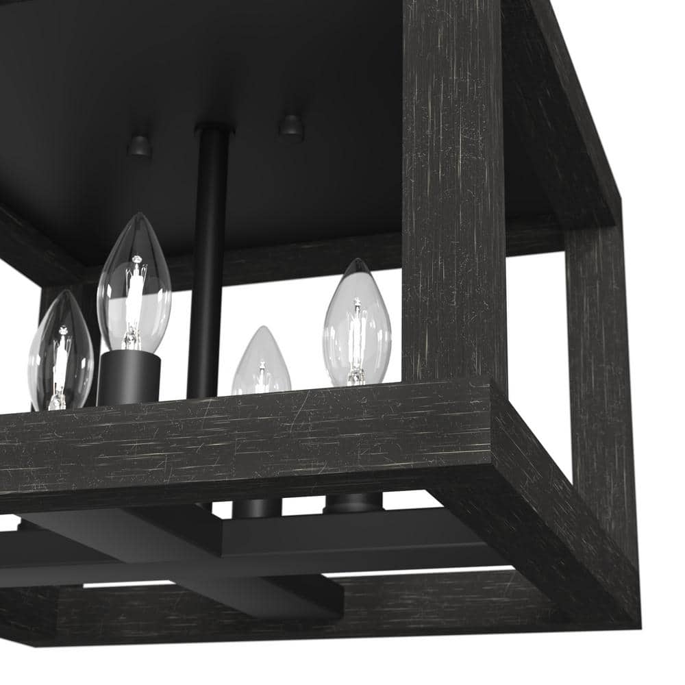 Squire Manor Matte Black 12'' Aluminum LED Flush Mount Ceiling Light