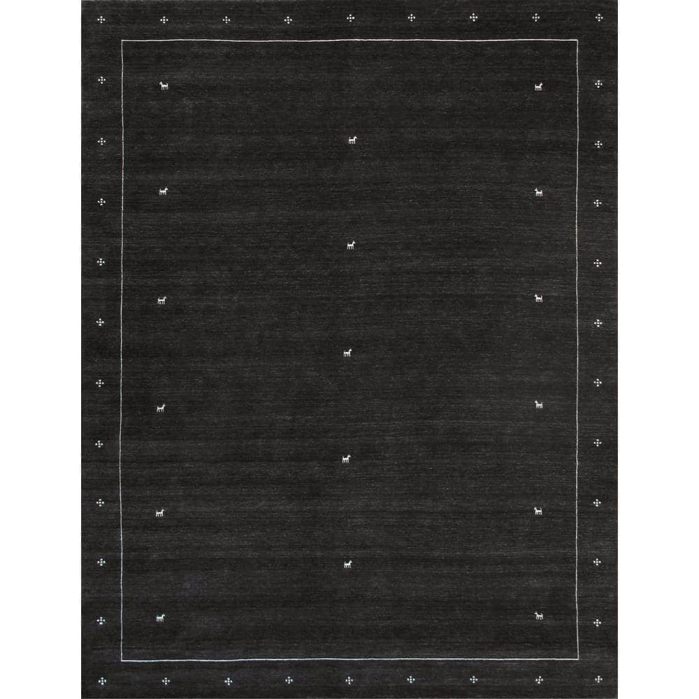 Elegant Gramercy 5' x 7' Hand-Loomed Gray Wool & Silk Area Rug