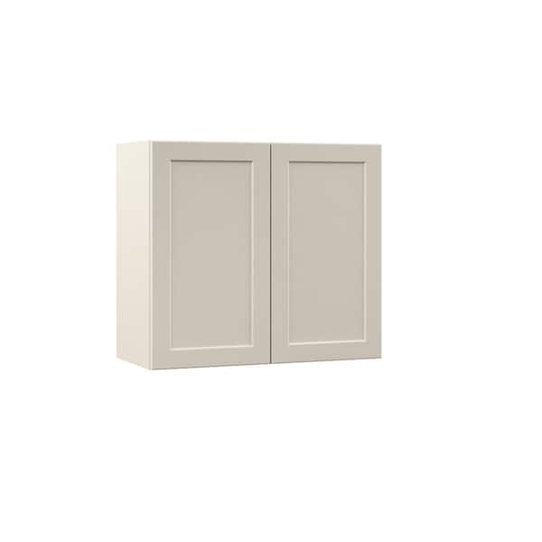 Hampton Bay Designer Series Melvern 27 in. W 12 in. D 24 in. H Assembled Shaker Wall Kitchen Cabinet in Cloud