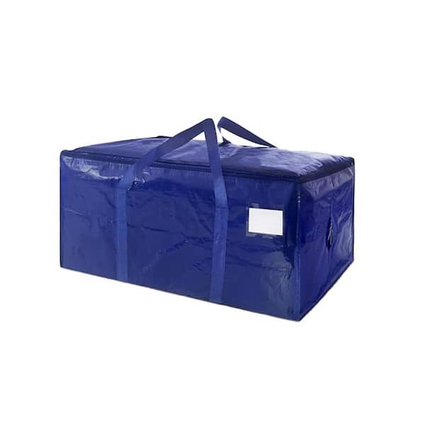 Heavy Duty Large Bags 65 lb. Capacity 29 L x 14 W x 14 H Lightweight PE Fabric Packing Storage Tote 8 Pack, Dark Blue