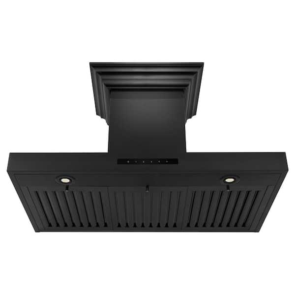 RHM Box Shaped Matte Black Custom Stainless Steel Range Hood