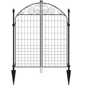 Rockdale 41.9 in. H x 34.8in W Black Metal Garden Fence Gate