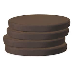 FadingFree (Set of 4) 16 in. Round Outdoor Patio Circle Dining Chair Seat Cushions in Brown