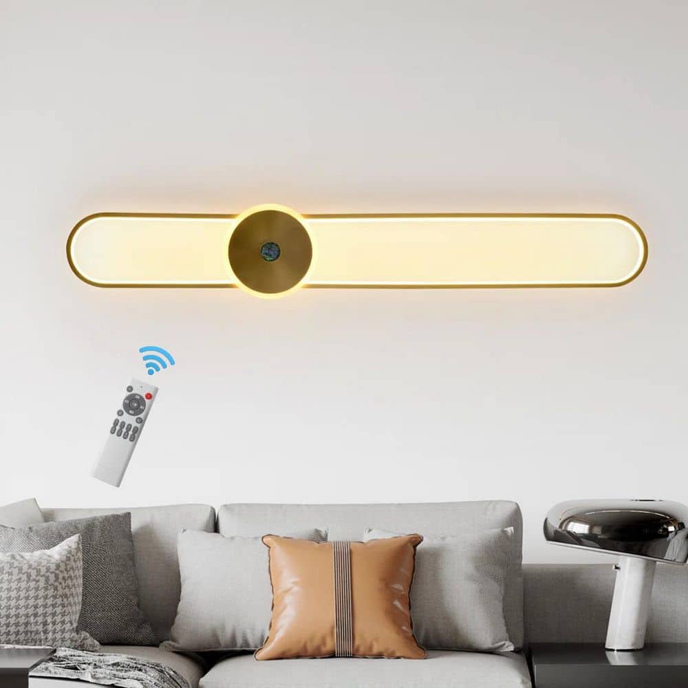 45.27 in. Gold Dimmable LED Wall Sconce with Remote Included for Living Room and Bedroom price history on PriceWatchPro