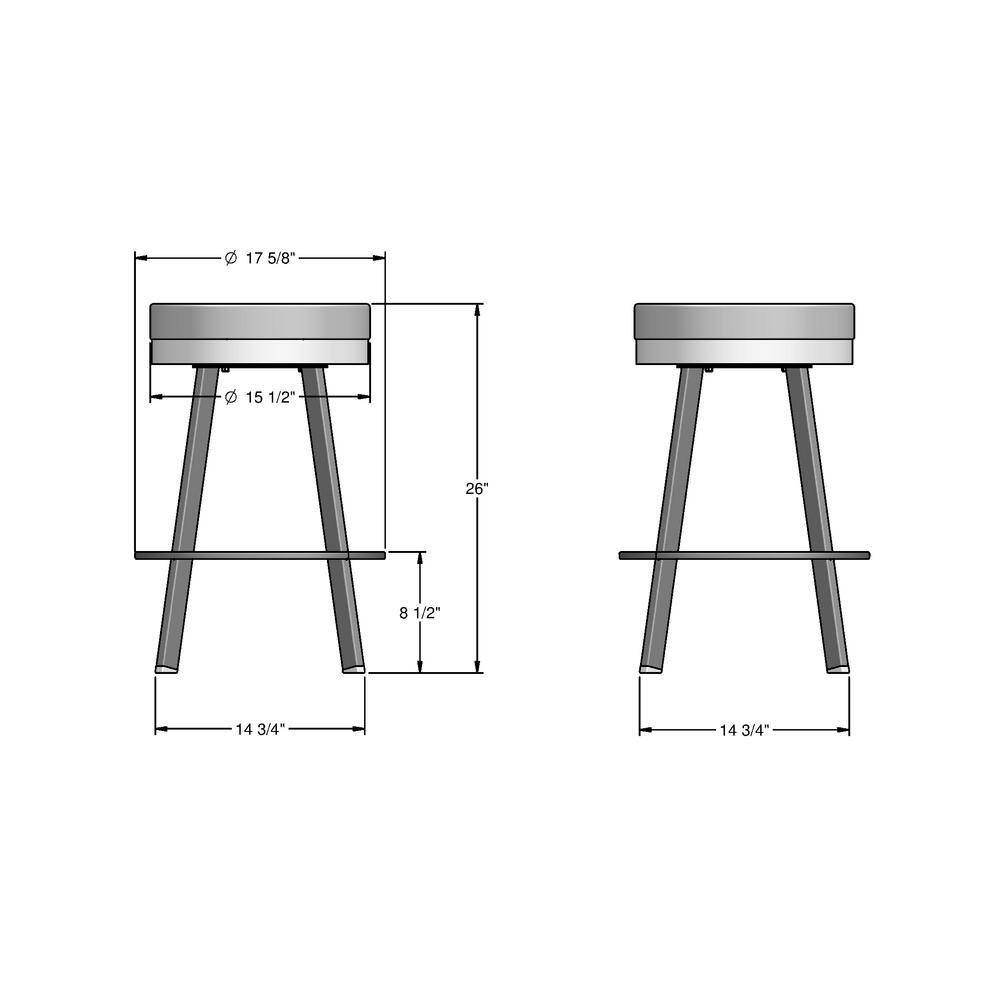 Swice Light Grey Polyester and Metallic Grey Swivel Counter Stool