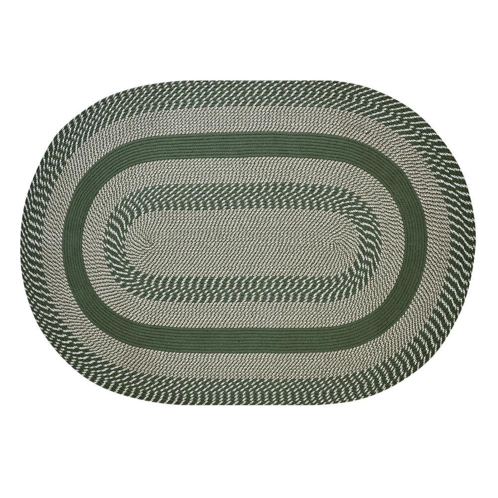 Sage Braided Oval Synthetic Reversible Rug