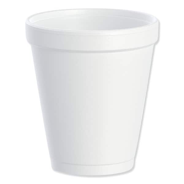 DART 8 oz. White Disposable Foam Cups, 25/Bag, 40 Bags/Carton