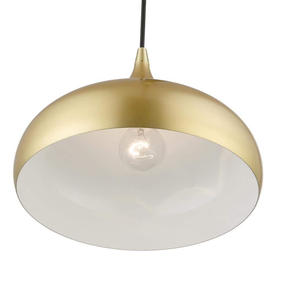 Soft Gold and Polished Brass Teardrop Pendant Light