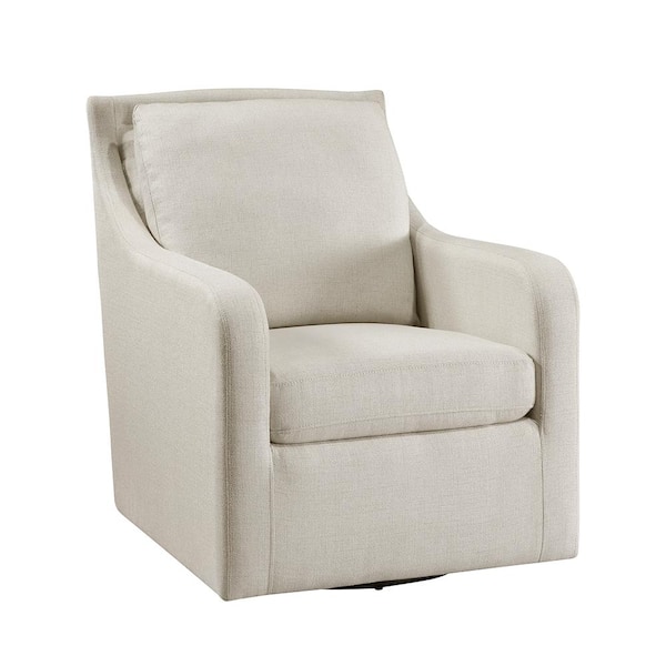 Unbranded Yarrow Beige Textured Fabric Swivel Arm Chair