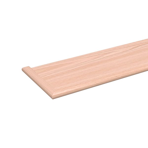 Stair Parts 54 in. x 11-1/2 in. x 1 in. Unfinished Red Oak Reversible Return Engineered Stair Tread