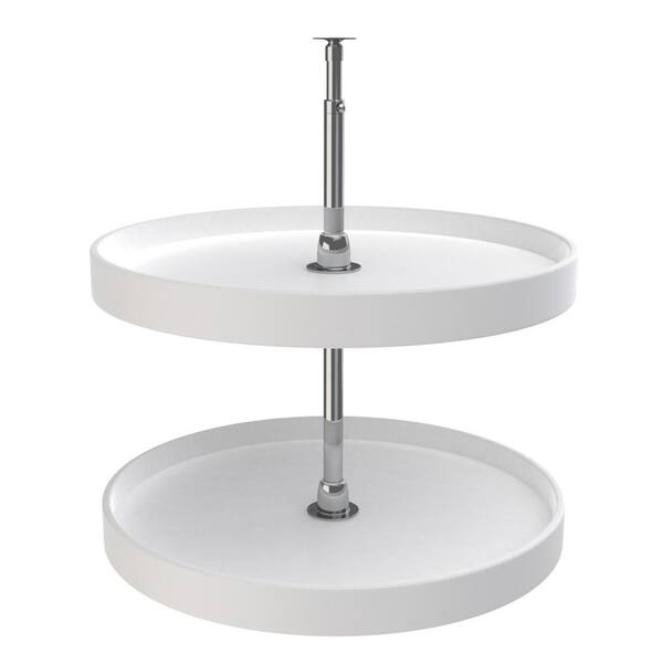 Rev-A-Shelf 26 in. H x 20 in. W x 20 in. D White Polymer 2-Shelf Full Circle Lazy Susan Set