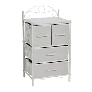 Victoria Scandinavian White 31.7 in. Accent Cabinet with 4-Drawers