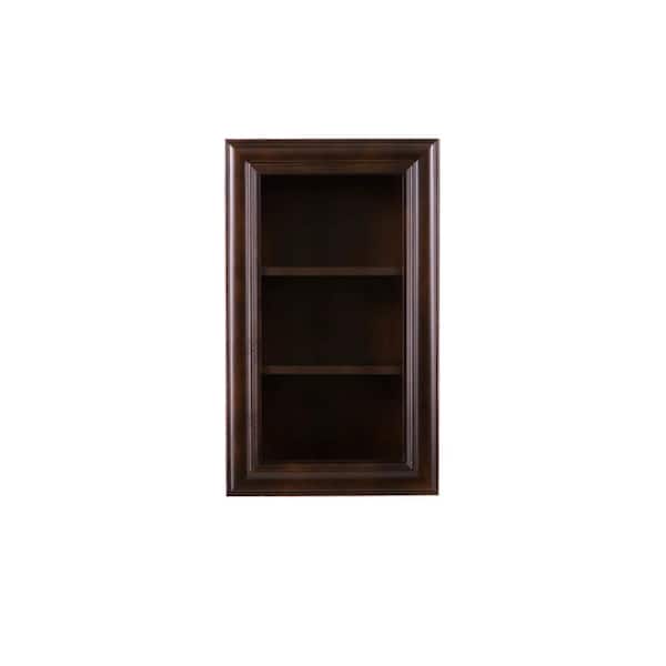 LIFEART CABINETRY Edinburgh Assembled 12 in. x 30 in. x 12 in. Wall Mullion Door Cabinet with 1 Door 2 Shelves in Espresso