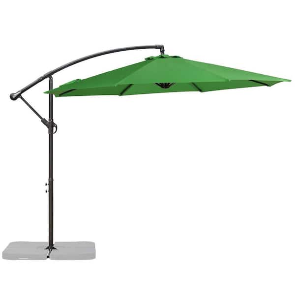 Siavonce 9.8 ft. Outdoor Adjustable Hanging Patio Umbrella in Green