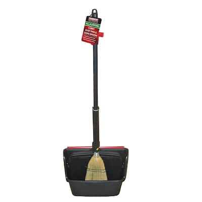 13 in. Lobby Dust Pan and Corn Broom Combo Kit