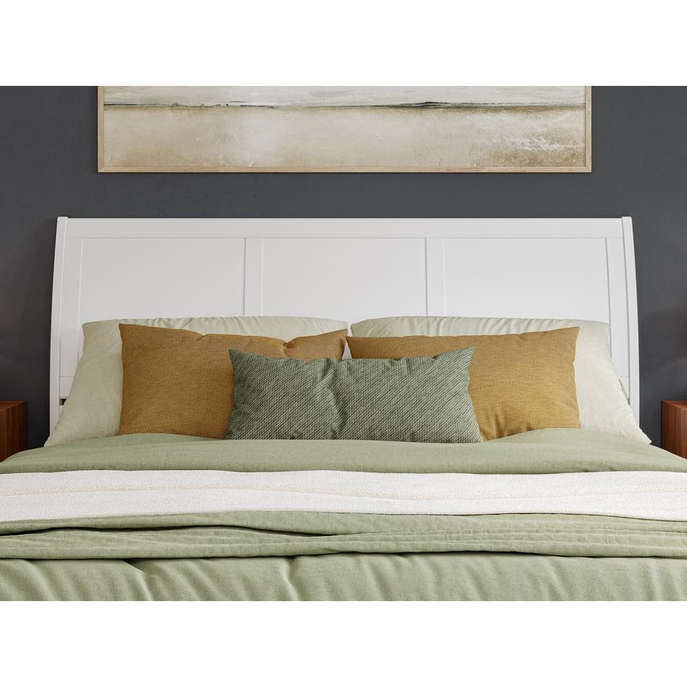 AFI Portland White King Sleigh Solid Wood Panel Headboard with