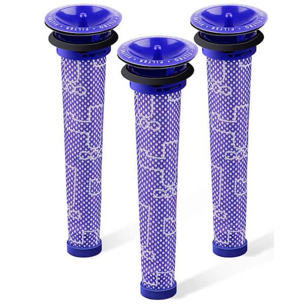 Pre Filter Replacement for Vacuum Cleaner for Dyson V6 V7 V8 DC59 DC58 High-Efficiency Double Layer 3-Pack