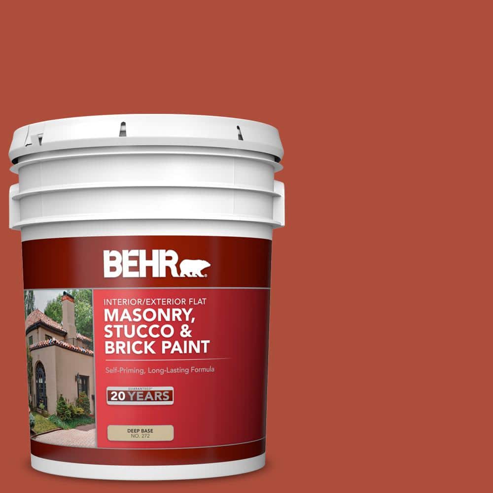 5 gal. #MQ4-35 Torch Red Flat Masonry, Stucco and Brick Interior/Exterior P