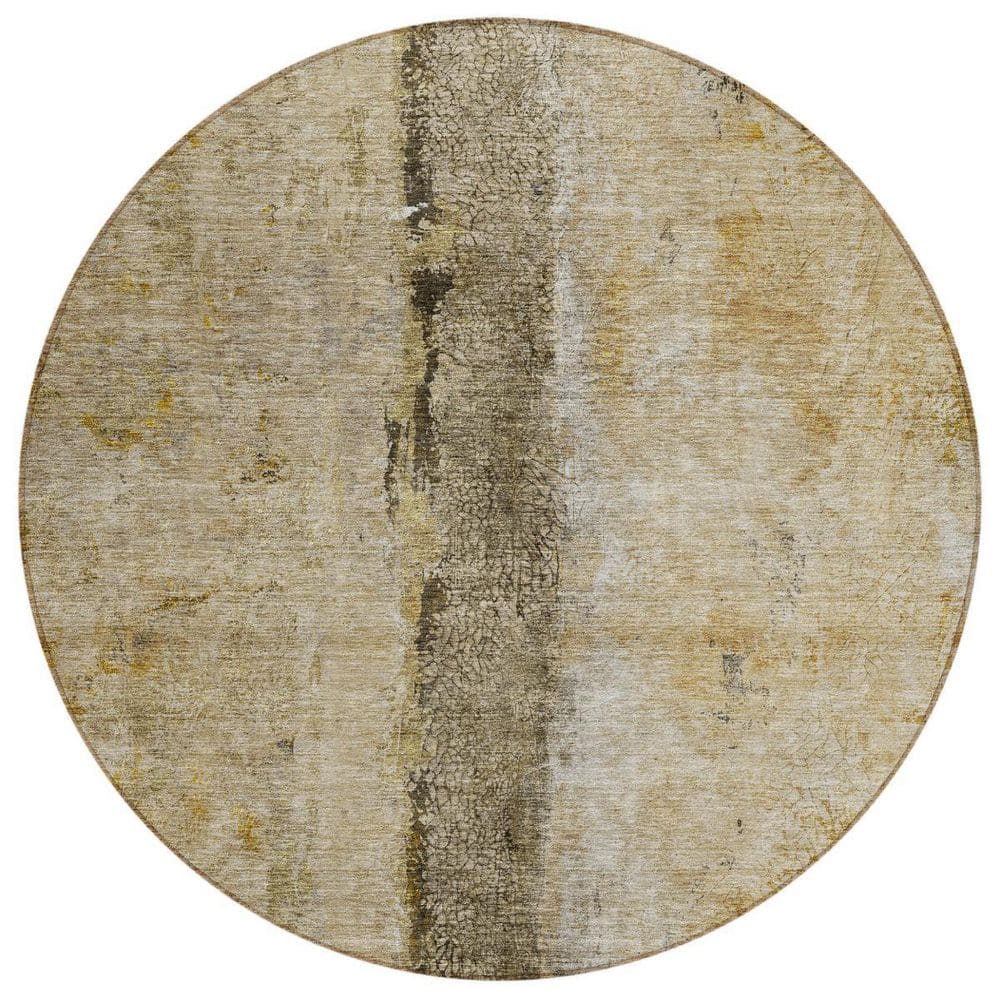 Brown, Taupe, Gold 8 ft. Round Woven Abstract Polyester Round Indoor / Outdoor Area Rug price history on PriceWatchPro