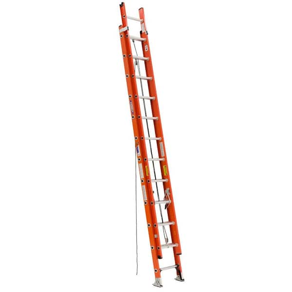 Werner 24 ft. Double Pulley Fiberglass Extension Ladder with 300 lb. Load Capacity Type IA Duty Rating