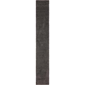 Solid Shag Graphite Gray 16 ft. Runner Rug
