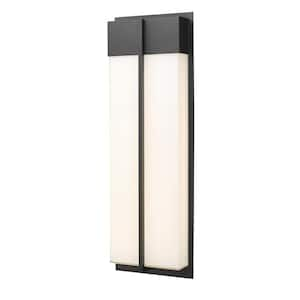 Nyx 24 in. Black Outdoor Hardwired Wall Sconce with no bulbs included