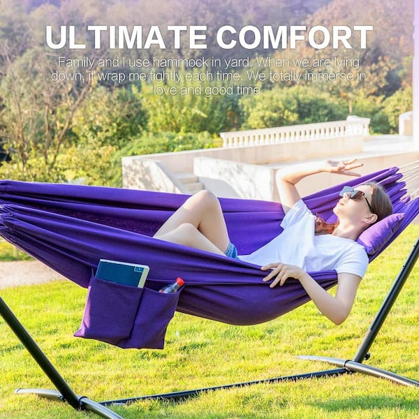 Double Hammock selling with Space Saving Steel Stand Included 2 Person Heavy Duty