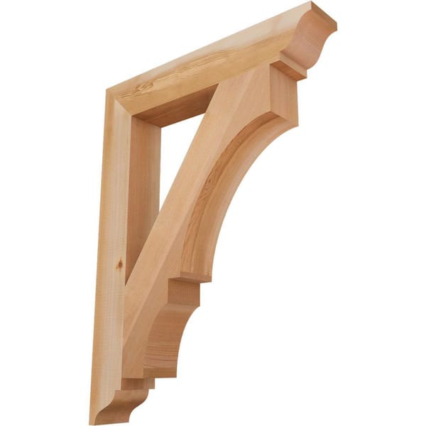 Ekena Millwork 3.5 in. x 32 in. x 24 in. Western Red Cedar Balboa Traditional Smooth Bracket