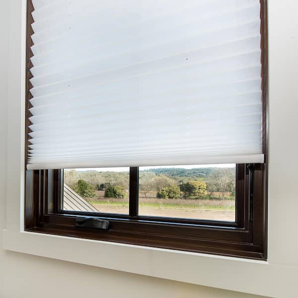 Redi Shade Easy Lift Cut-to-Size White Cordless Light Filtering Fabric Pleated Shade 60 in. W x 64 in. L