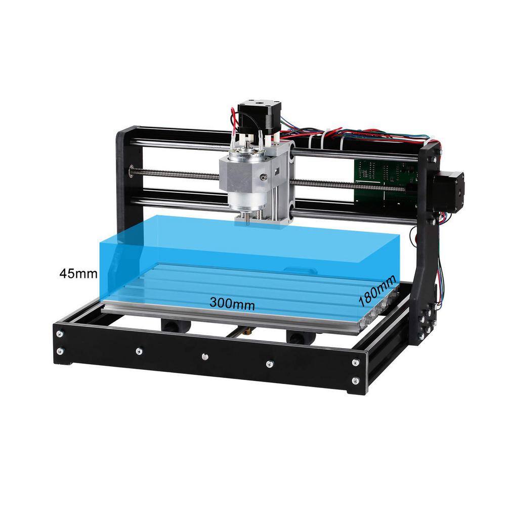 Genmitsu Black Acrylic and PVC CNC Router Kit with 300x180x45mm Working Area