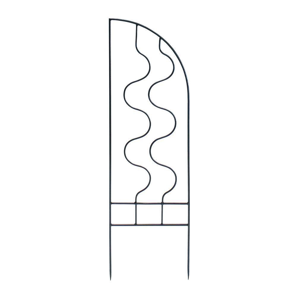 Black Wrought Iron Garden Trellis Side Panels Set