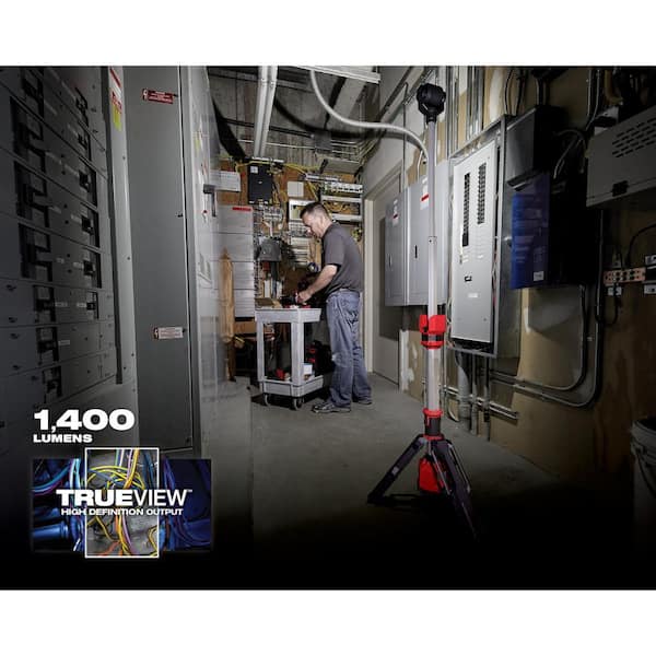 Milwaukee M12 12V Lithium-Ion Cordless 1400 Lumen ROCKET LED Stand Work Light w/High Output 2.5 Ah Battery