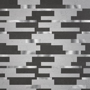 Luxe Core Metalway Gray Mix 11.81 in. x 11.81 in. SPC Peel and Stick Tile (0.96 Sq. Ft. / Sheet)