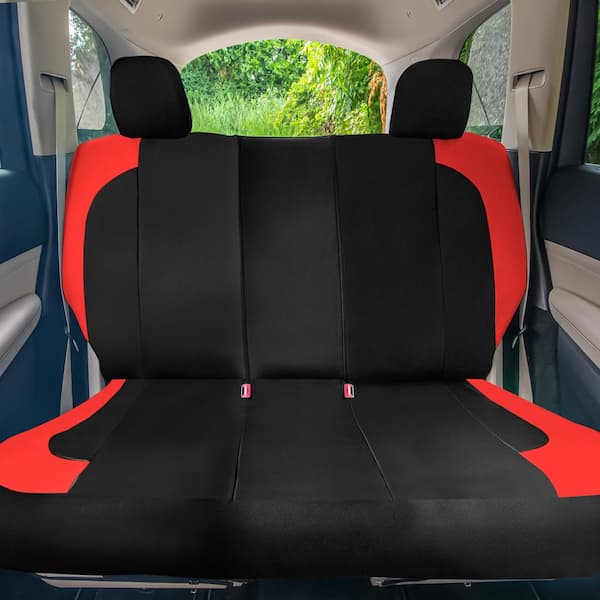 TLH Futuristic Leather Seat Cushions Front Only, Red Seat Cushions-  Universal Fit Car Seat Cushion Automotive Seat Cover Interior Accessories  Car Seat
