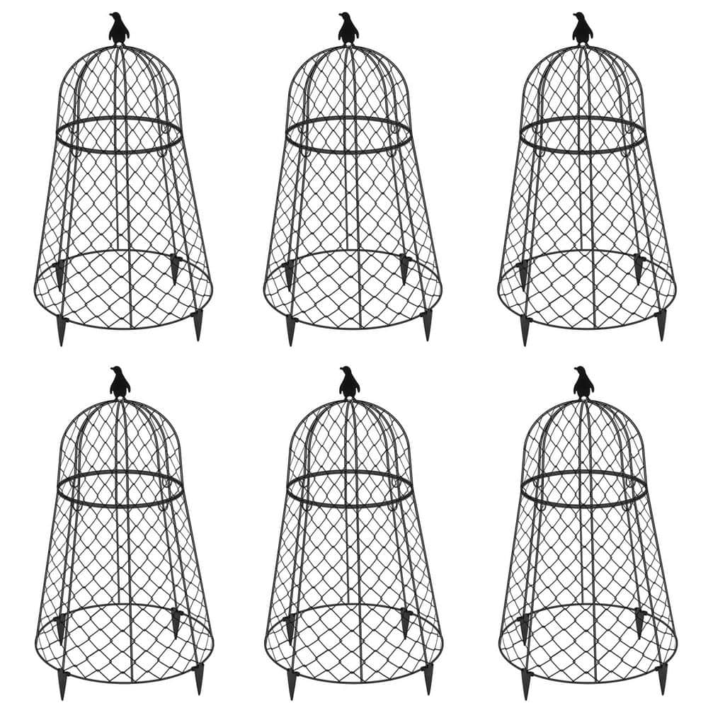 "6 Packs 13"" D x 20"" H Garden Cloches for Plants Rustproof Plant Cloche and Cover Split-Design Metal Plant Cloche Black" price history on PriceWatchPro