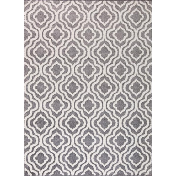Concord Global Trading Charlotte Collection Crystal Gray 5 ft. x 7 ft. Area Rug