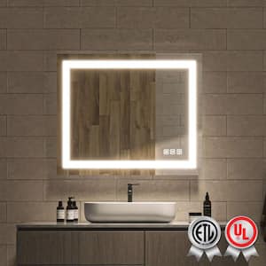 Super Bright 36 in. W x 30 in. H Rectangular Frameless Anti-Fog LED Wall Bathroom Vanity Mirror with Front Light