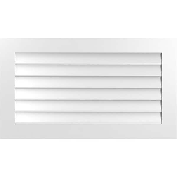 Ekena Millwork 42 in. x 24 in. Vertical Surface Mount PVC Gable Vent: Decorative with Standard Frame