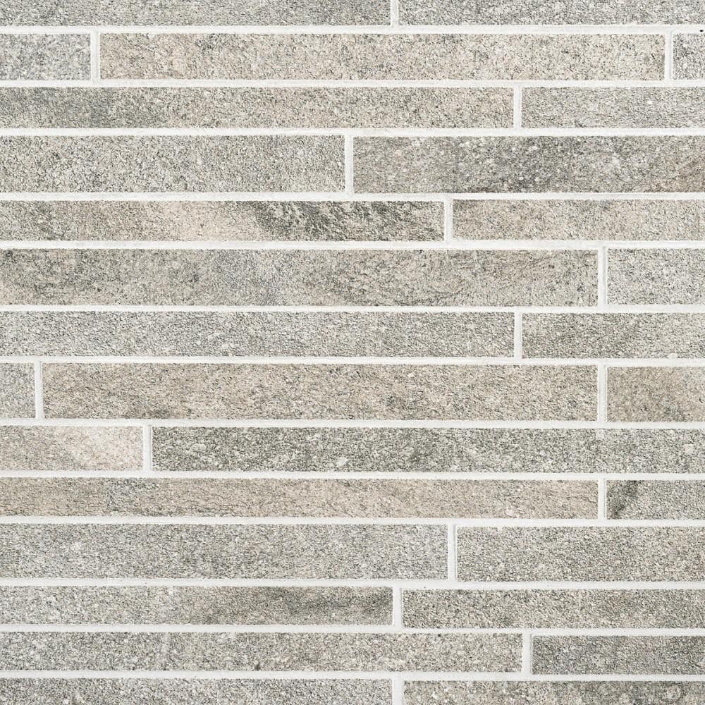 Dominion Slate Gray 4 in. x 0.35 in. Matte Limestone Look Porcelain Floor and Wall Mosaic Tile Sample price history on PriceWatchPro