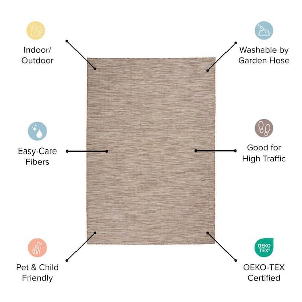 Positano Jute 2 ft. x 8 ft. Solid Indoor/Outdoor Contemporary Runner Area Rug