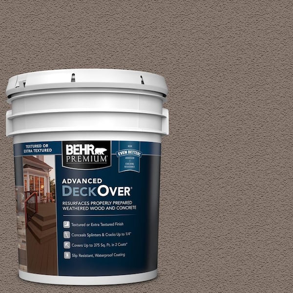 BEHR Premium Advanced DeckOver 5 gal. #SC-159 Boot Hill Grey Textured Solid Color Exterior Wood and Concrete Coating