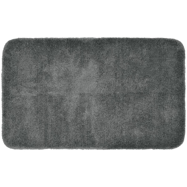 Garland Rug Finest Luxury Dark Gray 30 in. x 50 in. Washable Bathroom Accent Rug