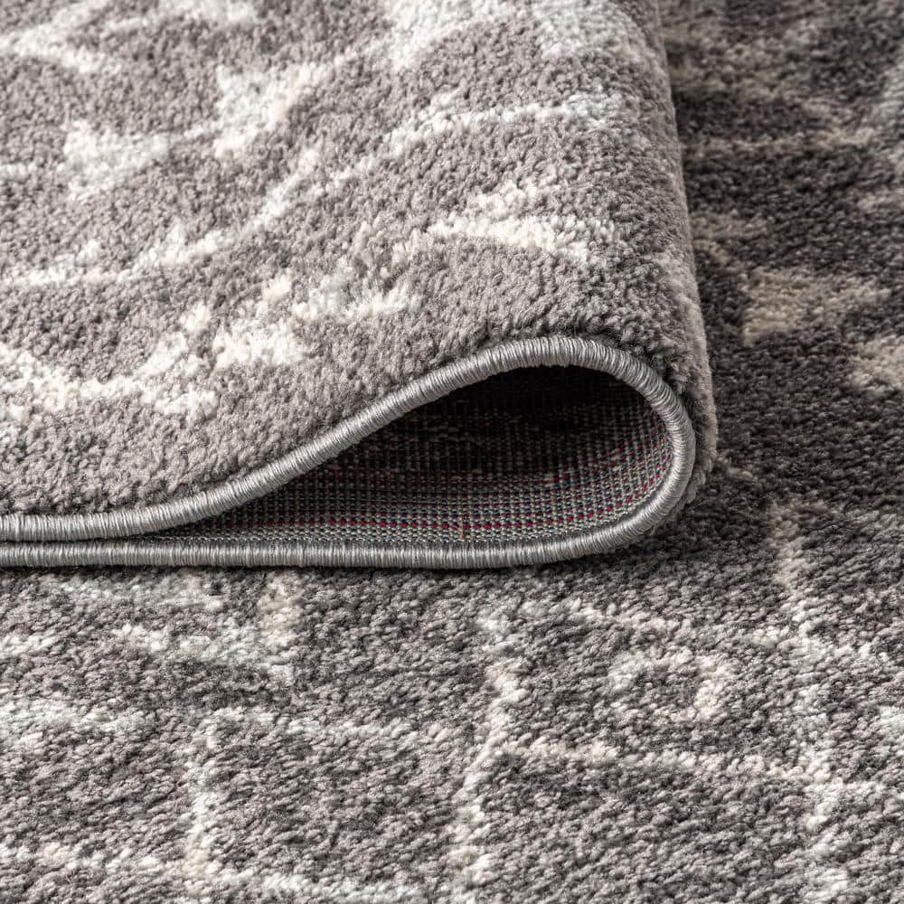 Ziri Moroccan Geometric Grey/Cream 3' x 5' Synthetic Area Rug