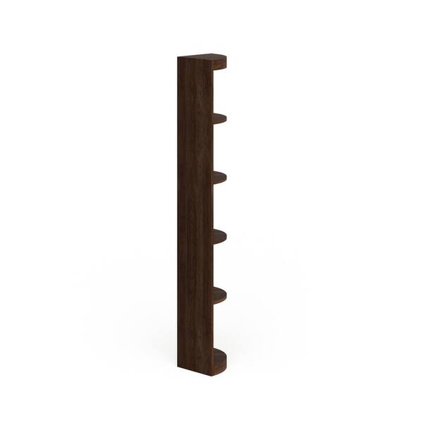 Furniture of America Chios 77 in. Dark Walnut 5-Shelf Standard Corner Bookcase