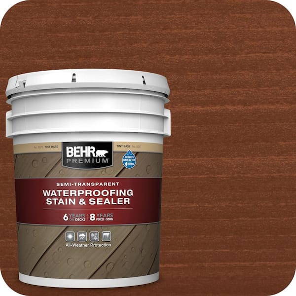 5 gal. #ST-142 Cappuccino Semi-Transparent Waterproofing Exterior Wood Stain and Sealer
