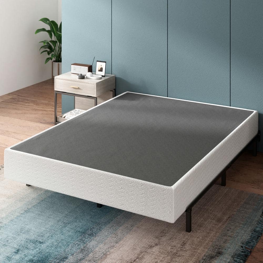Queen Size White Metal Frame Smart Box Spring