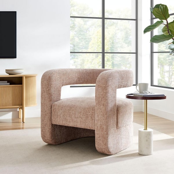 Modway Jaylin Chenille Accent Arm Chair in Blush