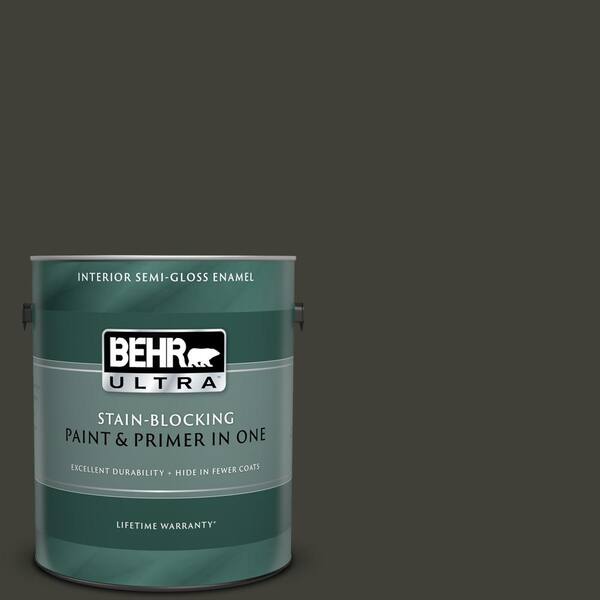 BEHR ULTRA 1 gal. #UL200-1 Broadway Semi-Gloss Enamel Interior Paint and Primer in One