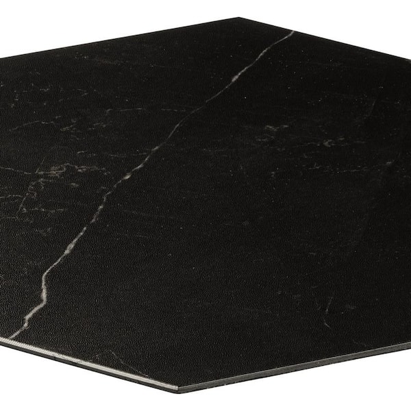 Black Marble Luxury Vinyl Tile - Cork Back