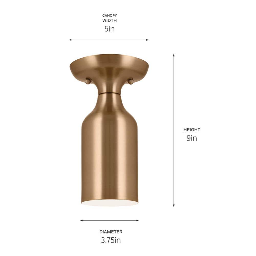 Sisu Champagne Bronze 9'' Modern Semi-Flush Ceiling Light